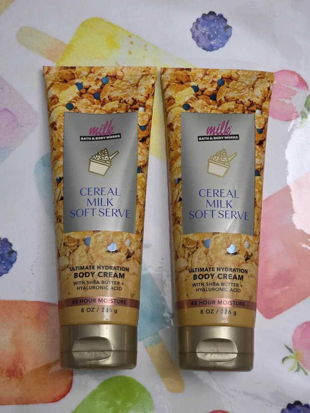Bath & Body Works Milk Bar Cereal Milk Soft Serve Body Cream Set of 2 New RARE